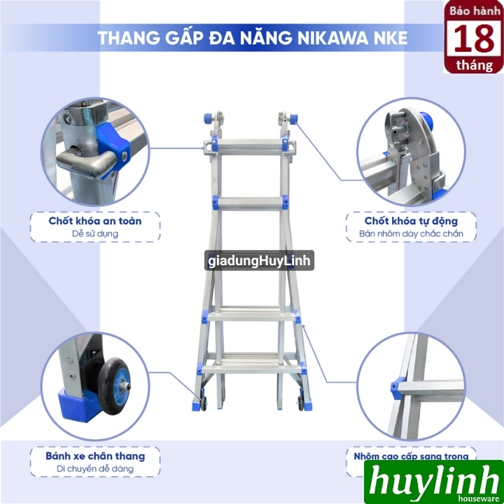 Thang nhôm trượt đa năng Nikawa NKE-45 5 bậc 3