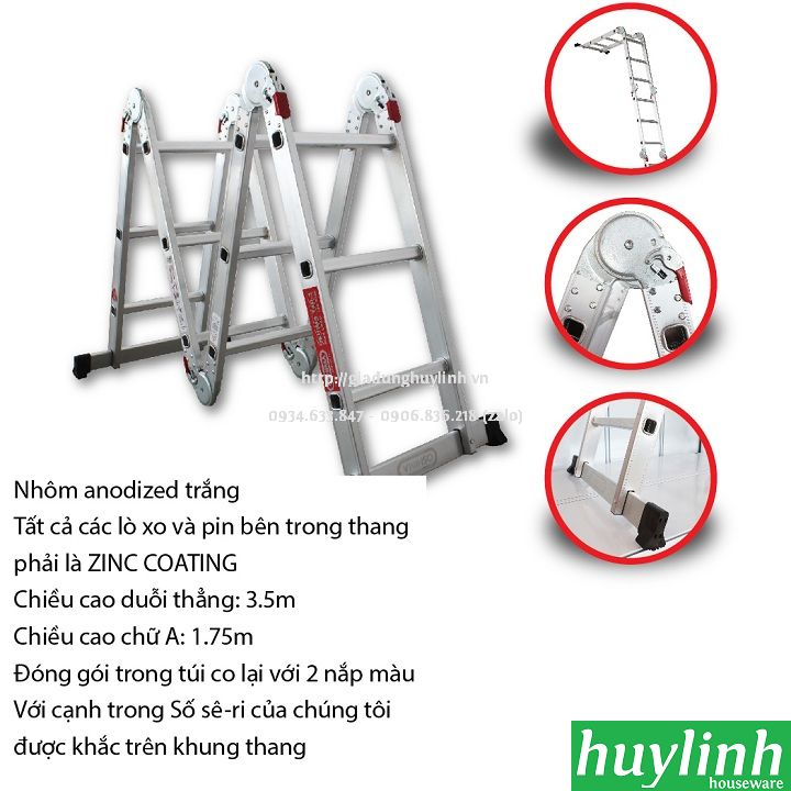 Thang nhôm gấp 4 đoạn 3 bậc Oshima T4D-3 - 3.5 mét 2