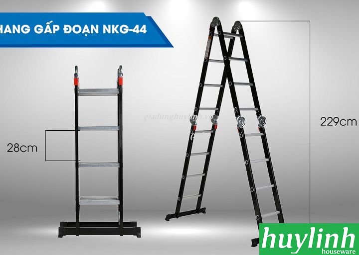 Thang nhôm gấp 4 đoạn Nikawa NKG-44 5