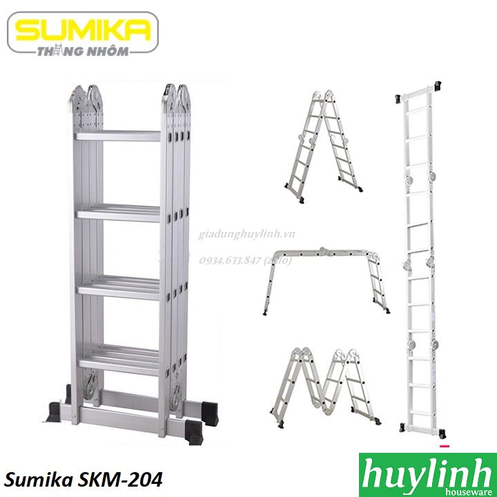 Thang nhôm gấp đa năng Sumika SKM-204 - giadunghuylinh.vn