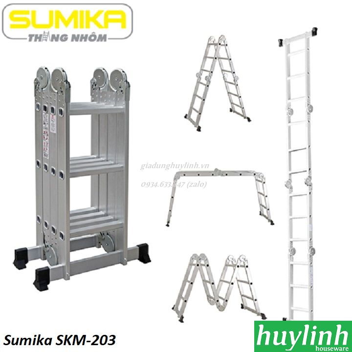 Thang nhôm gấp đa năng Sumika SKM-203 - 4 đoạn