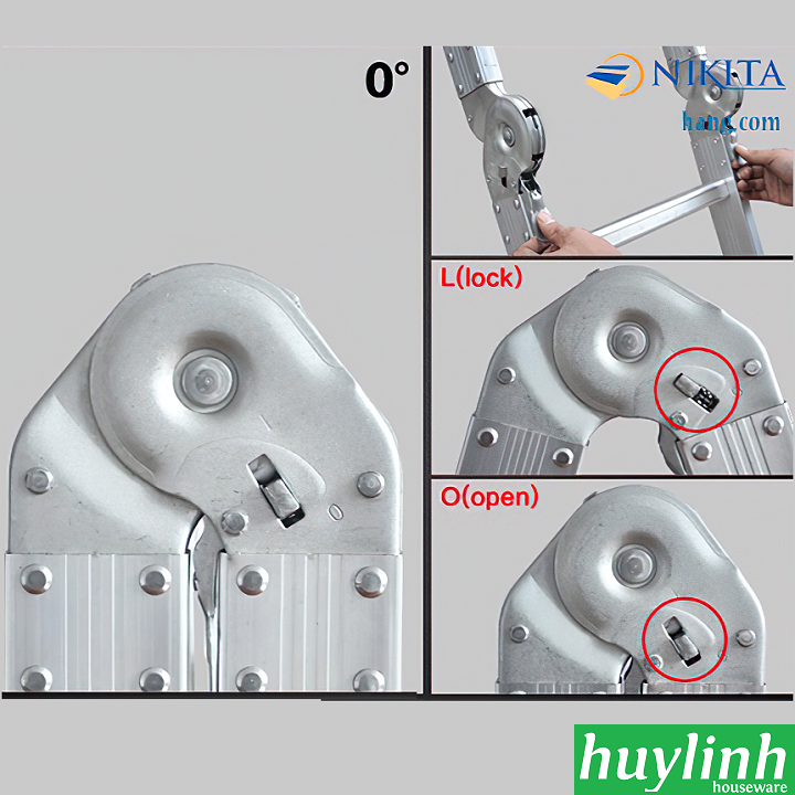 Thang nhôm gấp Nikita NIK36A - 5.4 mét - 6 đoạn 3 bậc 5