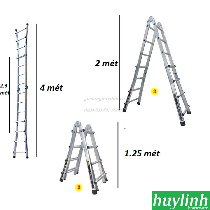 Thang nhôm gấp đa năng Sumika SKM-404 2