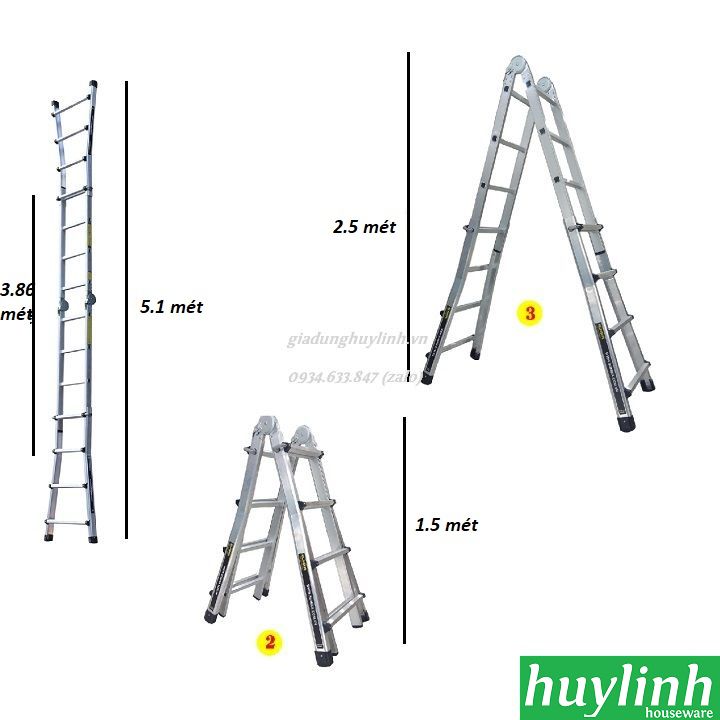 Thang nhôm gấp đa năng Sumika SKM-405 2