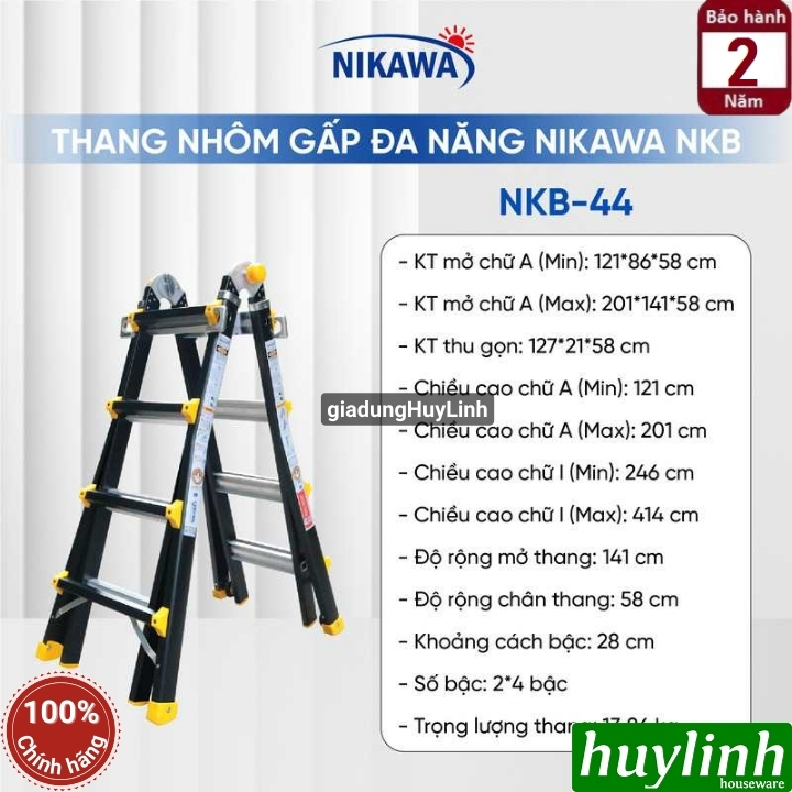 Thang nhôm gấp đa năng Nikawa NKB-44 2
