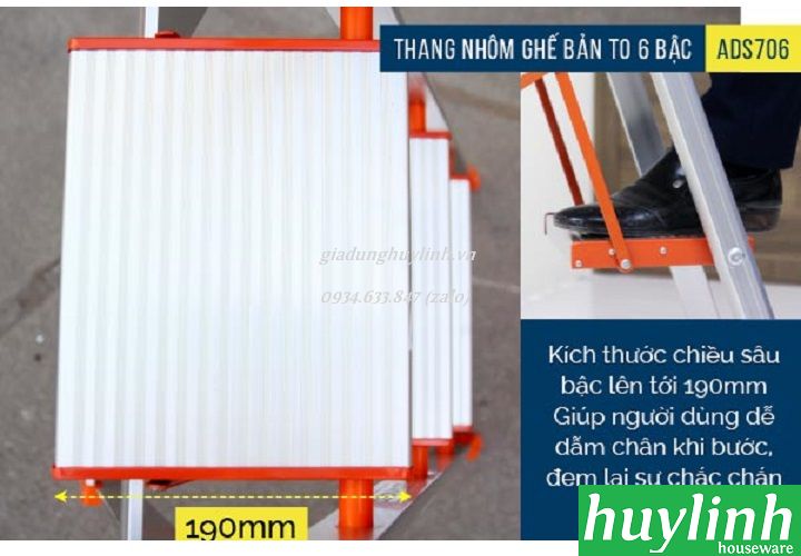 Thang nhôm ghế Advindeq ADS-705 - giadunghuylinh.vn 5