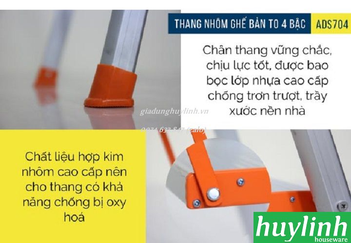 Thang nhôm ghế Advindeq ADS-704 - 4 bậc - giadunghuylinh.vn 5