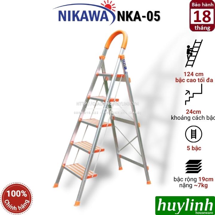 Thang nhôm ghế Nikawa NKA-05 - 5 bậc - 124cm