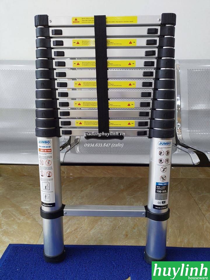 Thang nhôm rút đơn Jumbo B380 - 3.8 mét 3
