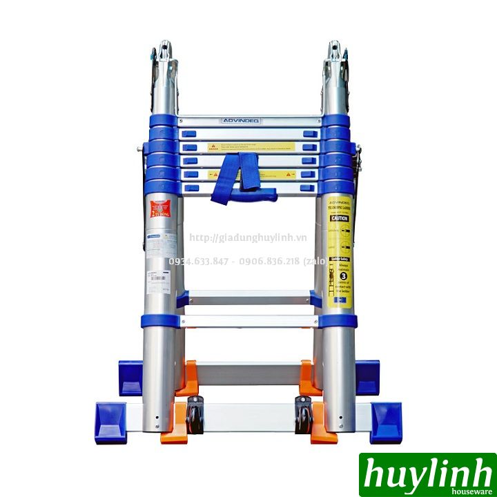 Thang nhôm rút đôi chữ A Advindeq ADT708BN - 5 mét - Model 2021 2