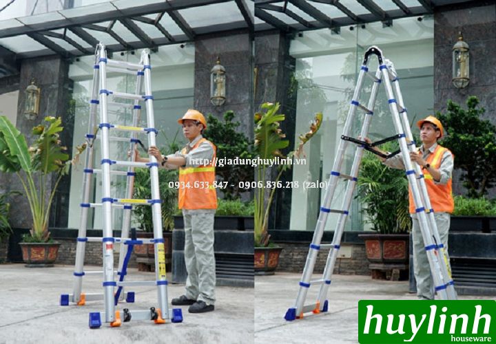 Thang nhôm rút đôi chữ A Advindeq ADT707BN - 4.4 mét - Model 2021 5