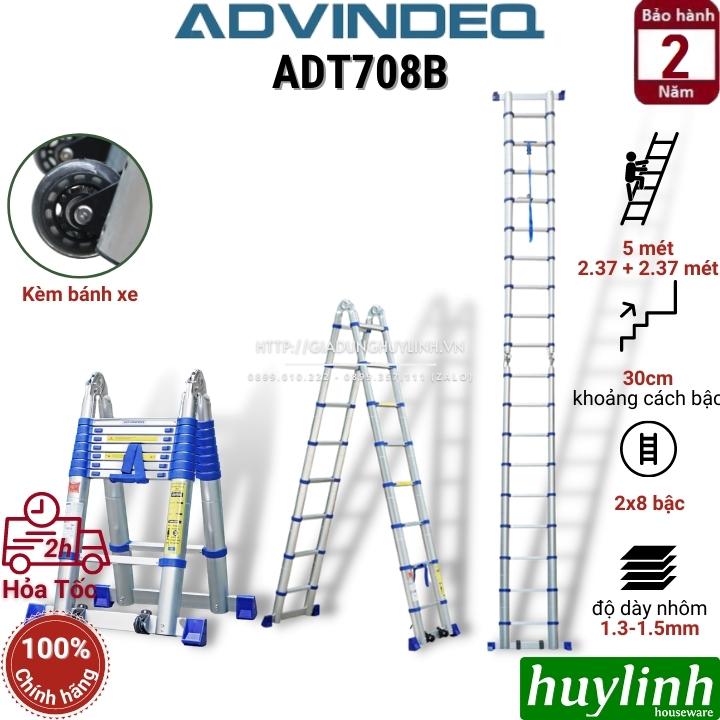 Thang nhôm rút đôi chữ A Advindeq ADT708B - 5 mét