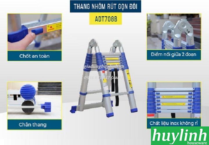 Thang nhôm rút đôi Advindeq ADT708B - 5 mét - giadunghuylinh.vn 2