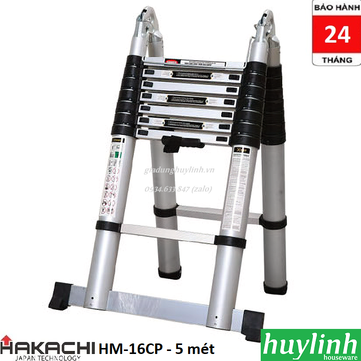 Thang nhôm rút đôi Hakachi HM-16CP - 5 mét