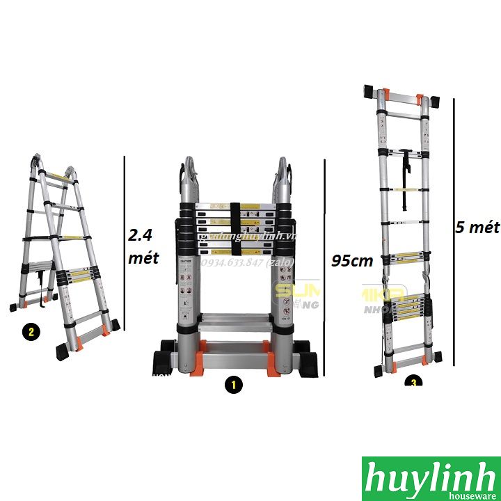 Thang nhôm rút đôi Sumika SK500D New 2