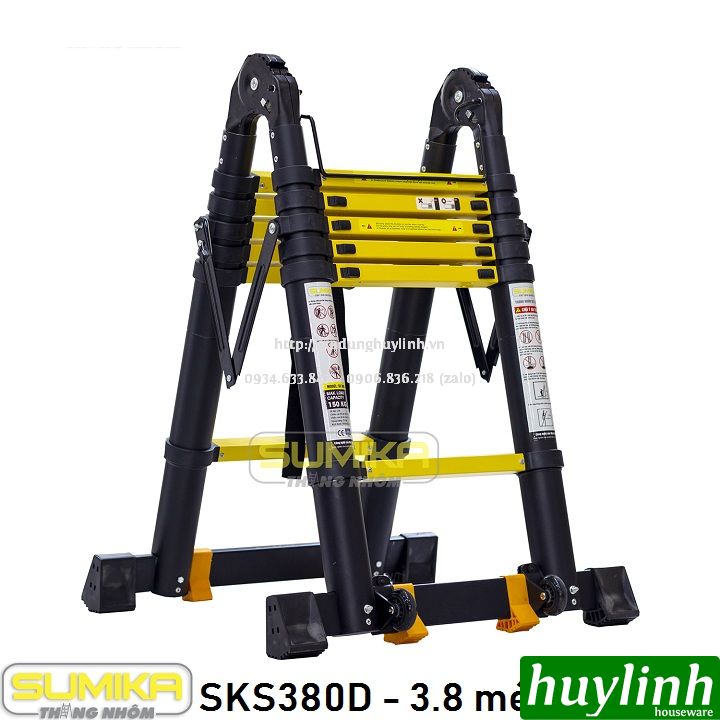 Thang nhôm rút đôi chữ A Sumika SKS380D - 3.8 mét