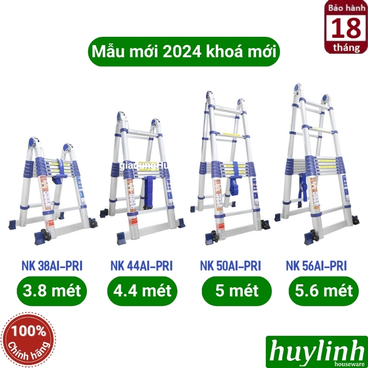 Thang nhôm rút đôi chữ A Nikawa NK-38AI PRI - 3.8 mét 8