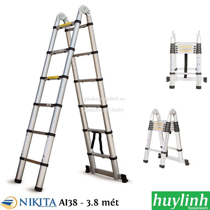 Thang nhôm rút đôi Nikita AI38 - 3.8 mét