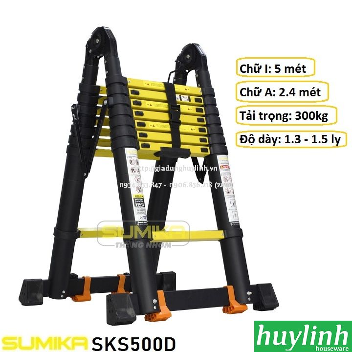 Thang nhôm rút đôi chữ A Sumika SKS500D - 5 mét