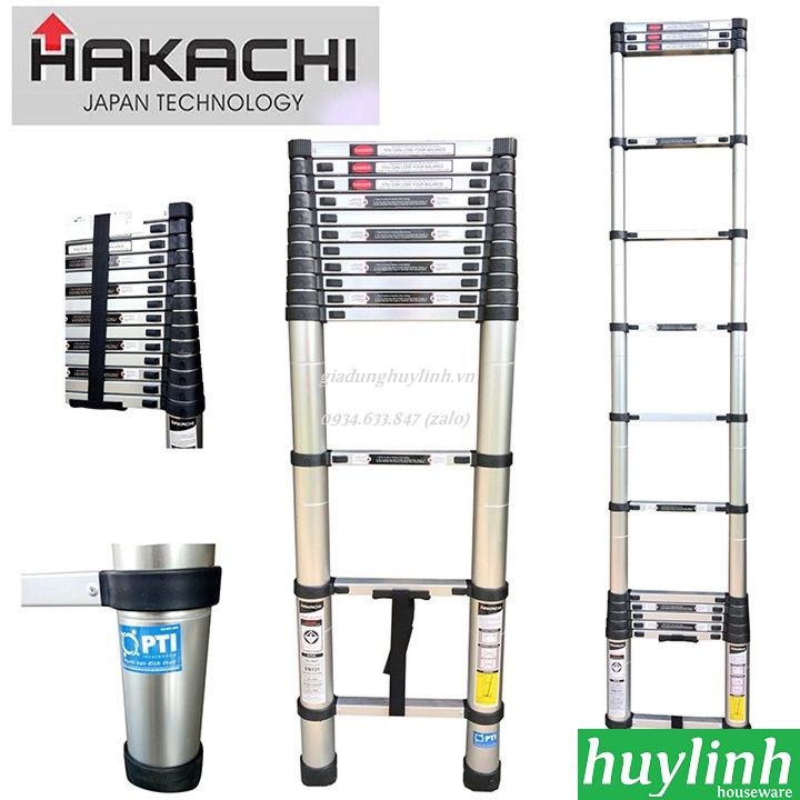 Thang nhôm rút đơn Hakachi HT-380CP - 3.8 mét 2