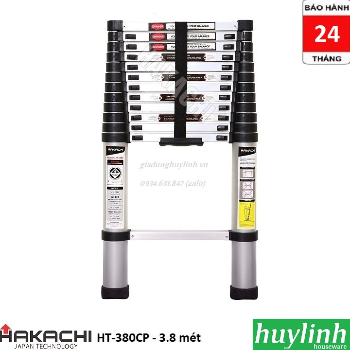 Thang nhôm rút đơn Hakachi HT-380CP - 3.8 mét
