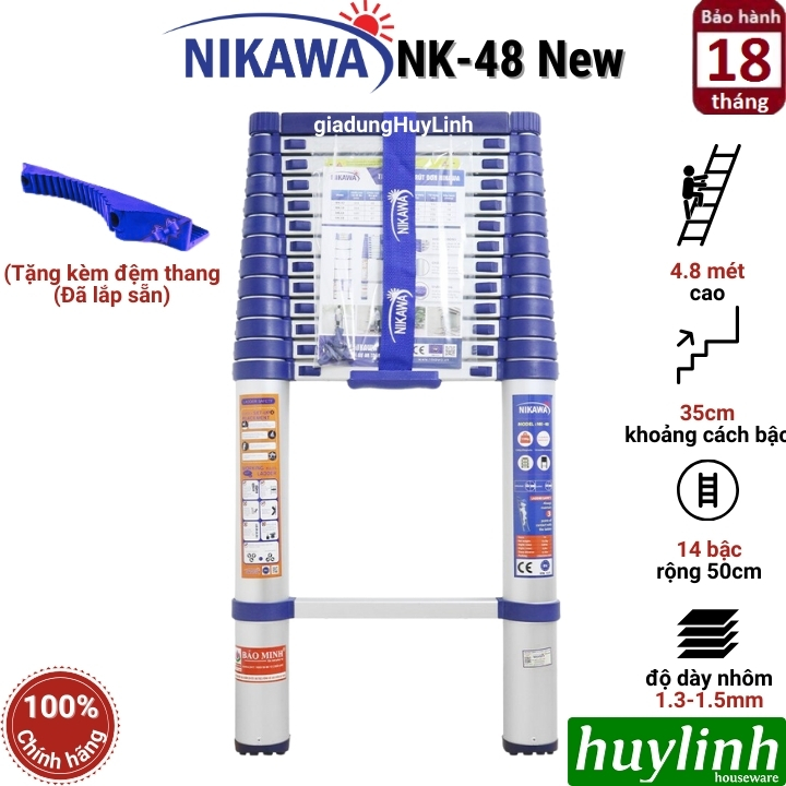 Thang nhôm rút đơn Nikawa NK-48 New