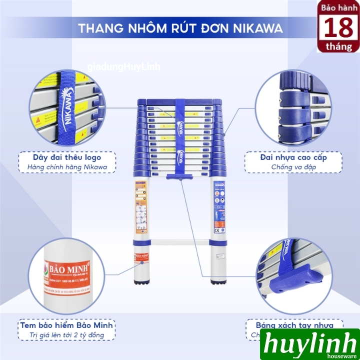 Thang nhôm rút đơn Nikawa NK-48 New 4