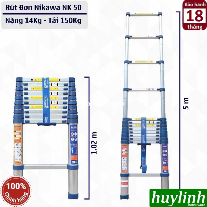 Thang nhôm rút đơn Nikawa NK-50 NEW 2