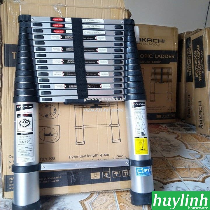 Thang nhôm rút đơn Hakachi HT-410CP 4