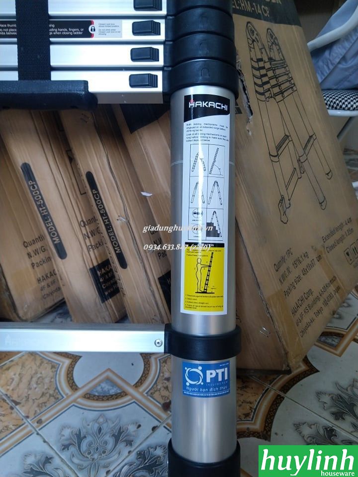 Thang nhôm rút đơn Hakachi HT-410CP 5