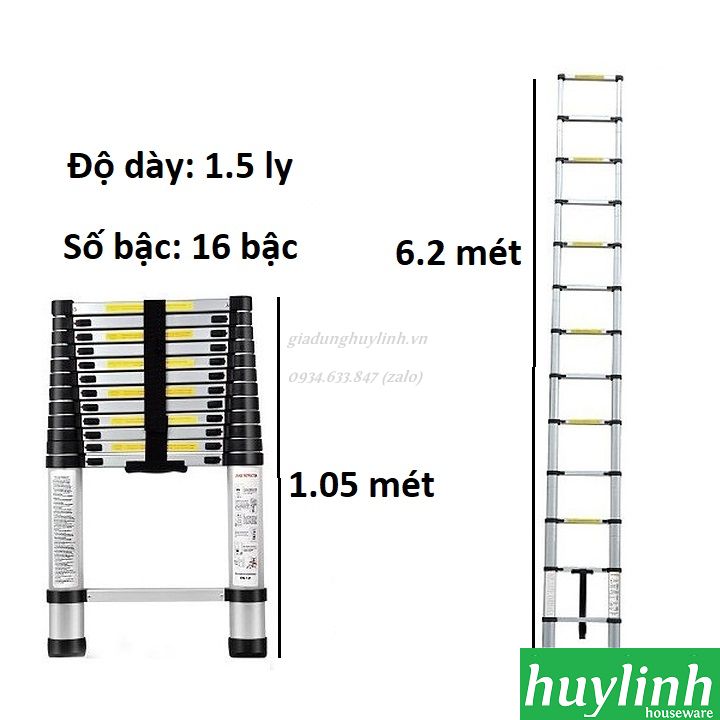 Thang nhôm rút đơn Nikita R62 – 6.2 mét 2