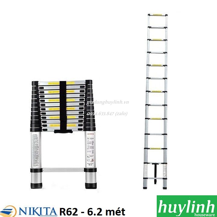 Thang nhôm rút đơn Nikita R62 – 6.2 mét