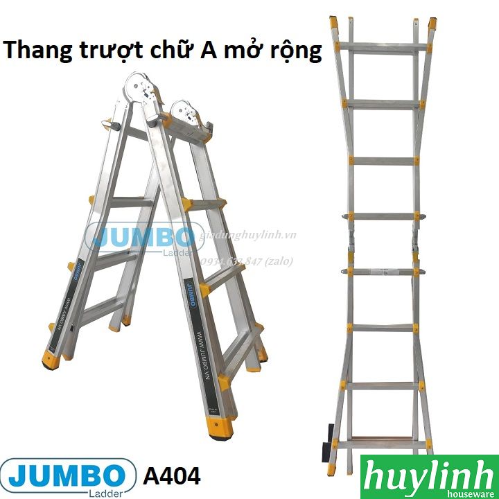 Thang nhôm trượt chữ A Jumbo A404 - 5.1 mét