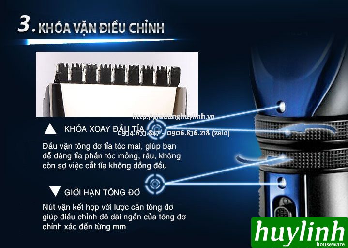 Tông đơ cắt tóc dùng pin Flyco FC5809 5