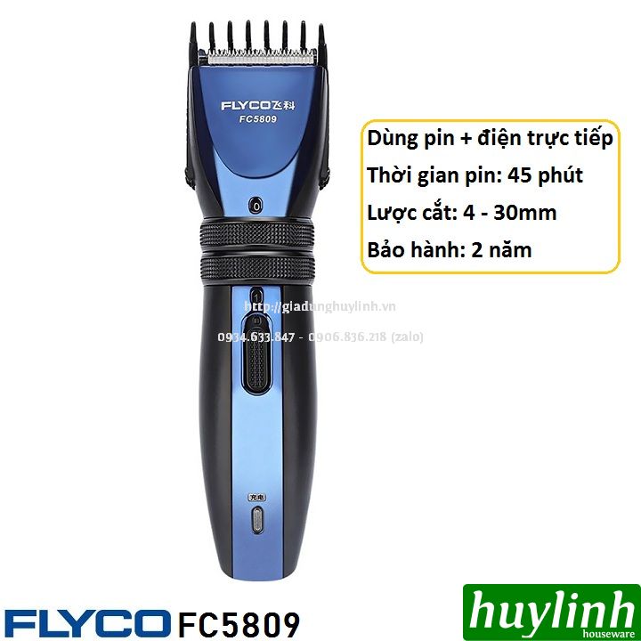 Tông đơ cắt tóc dùng pin Flyco FC5809