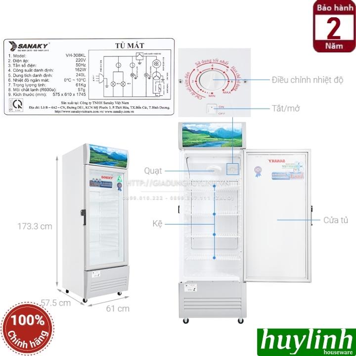Tủ mát 1 cánh Sanaky VH-308K3L - dung tích 240 lít - công nghệ Inverter 2
