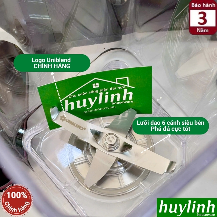 Máy xay sinh tố công nghiệp Uniblend One Touch - 1680W - Dung tích 1.8 lít - Điều khiển cảm ứng 7