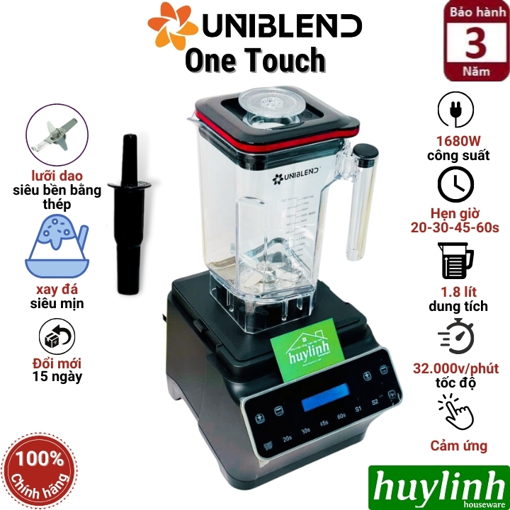 Máy xay sinh tố công nghiệp Uniblend One Touch - 1680W - Dung tích 1.8 lít - Điều khiển cảm ứng