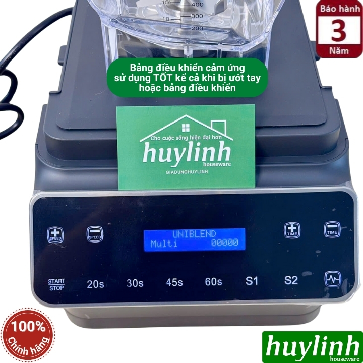 Máy xay sinh tố công nghiệp Uniblend One Touch - 1680W - Dung tích 1.8 lít - Điều khiển cảm ứng 3
