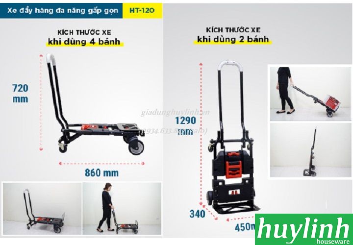 Xe đẩy hàng đa năng Advindeq HT-120 – 140kg 6