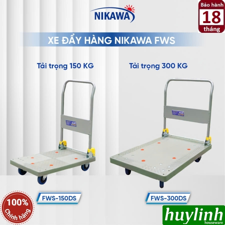 Xe đẩy hàng sàn nhựa Nikawa FWS-150DS 5