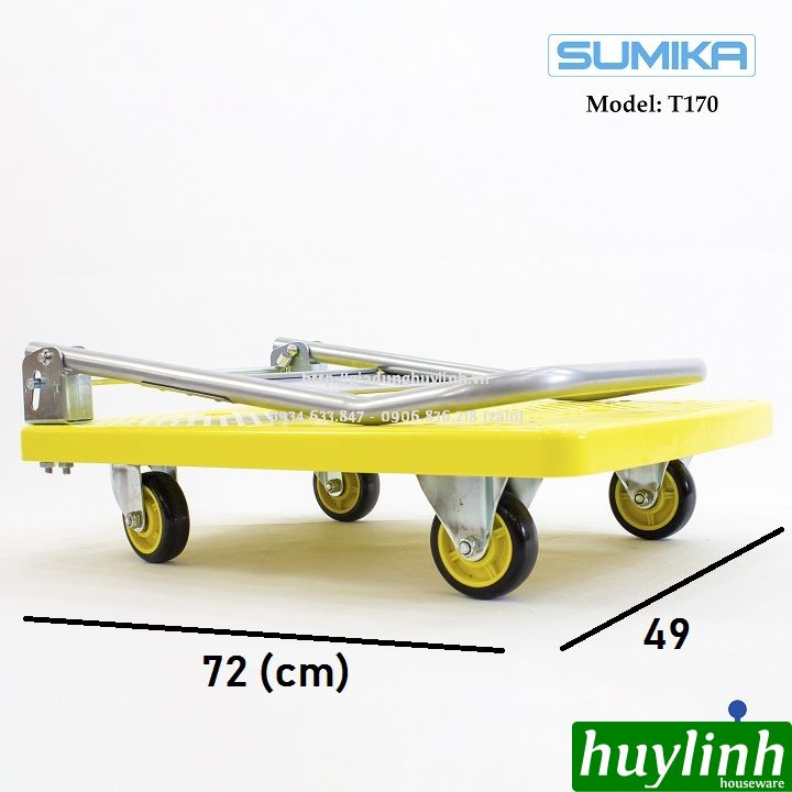 Xe đẩy hàng sàn nhựa Sumika T170 - Tải trọng 170kg 2