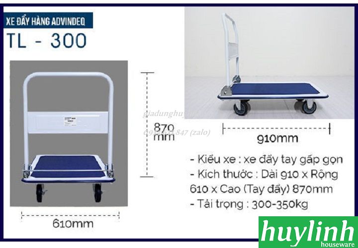 Xe đẩy hàng Advindeq TL-300 - giadunghuylinh.vn 2