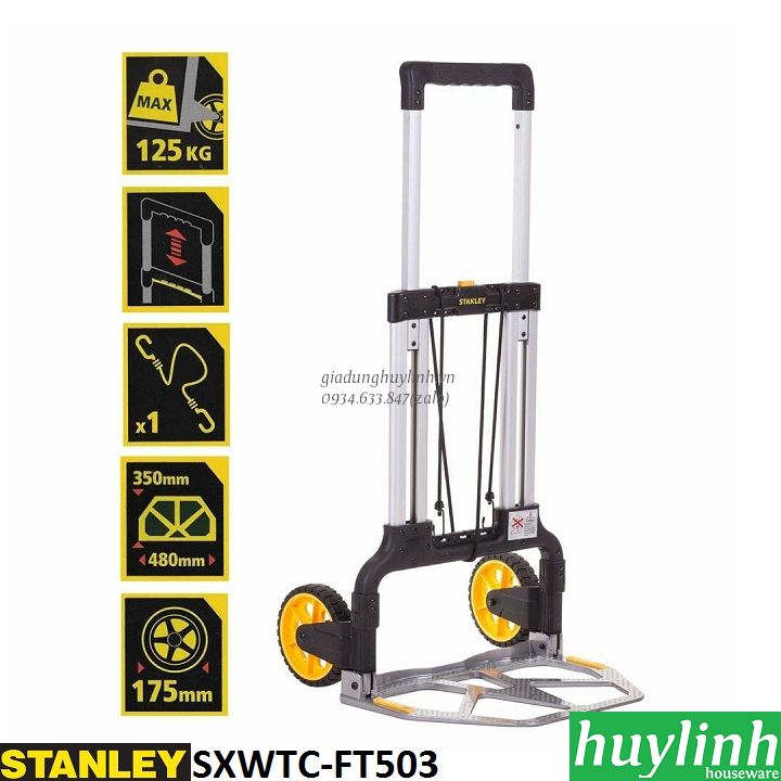 Xe kéo đẩy hàng 2 bánh gấp gọn Stanley SXWTC-FT503 - Tải trọng 125kg