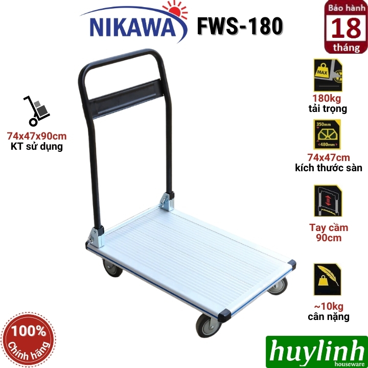 Xe kéo đẩy hàng sàn nhôm Nikawa FWS-180