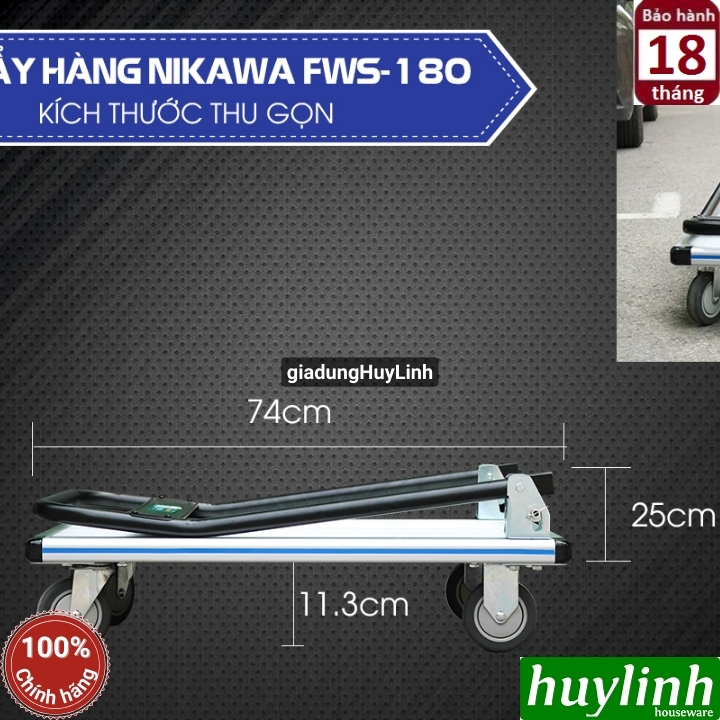 Xe kéo đẩy hàng sàn nhôm Nikawa FWS-180 4