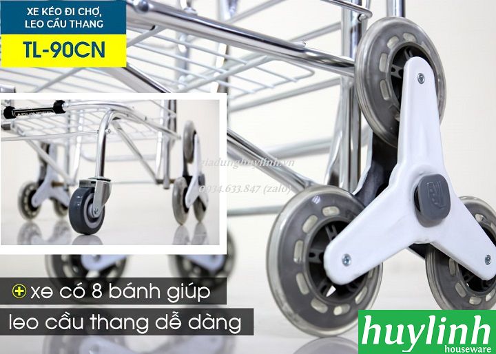 Xe kéo đi chợ Advindeq TL-90CN - 50kg - leo cầu thang 6