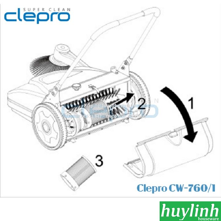 Xe quét rác đẩy tay Clepro CW-760/1 5