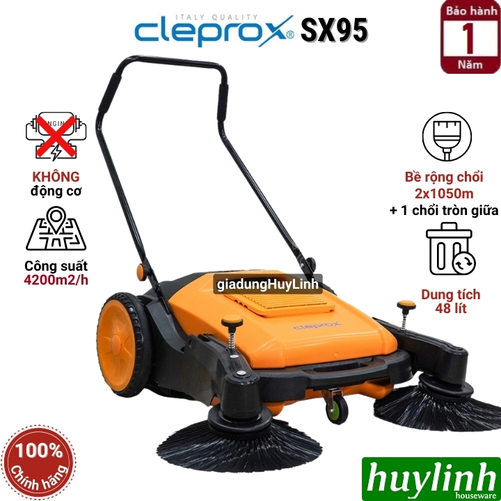 Máy - xe quét rác đẩy tay không động cơ CleproX SX95