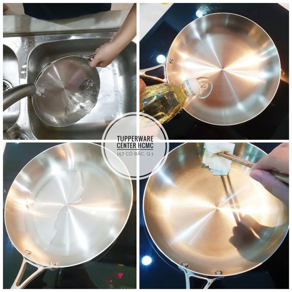 CÁC BƯỚC CHỐNG DÍNH CHO CHẢO THÉP 5 LỚP TUPPERWARE CÁC BƯỚC CHỐNG DÍNH CHO CHẢO THÉP 5 LỚP TUPPERWARE